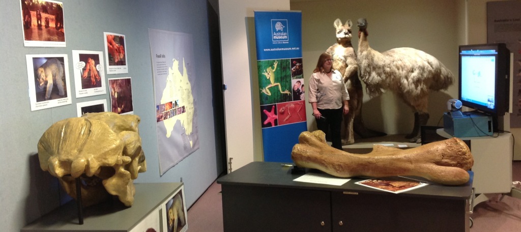 Karen form the Australian Museum presenting Giants from the past